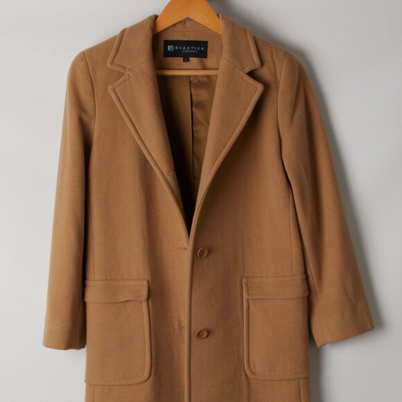 Kenneth Cole Reaction Tan Wool/Cashmere Coat Long Womens Size  4 - Picture 1 of 6